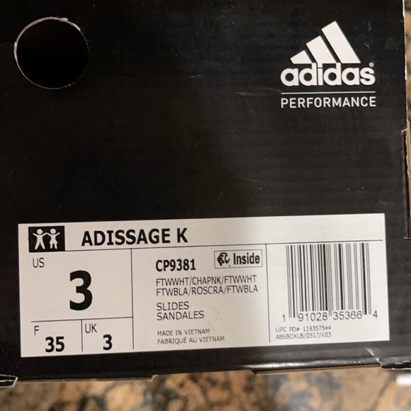 adidas adissage k slides size 3 unisex - Picture 3 of 6